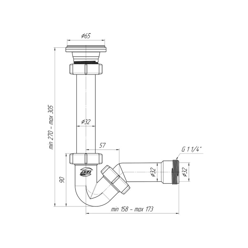 ANI-plast BD1000 Сифон для биде 1 1/4*32