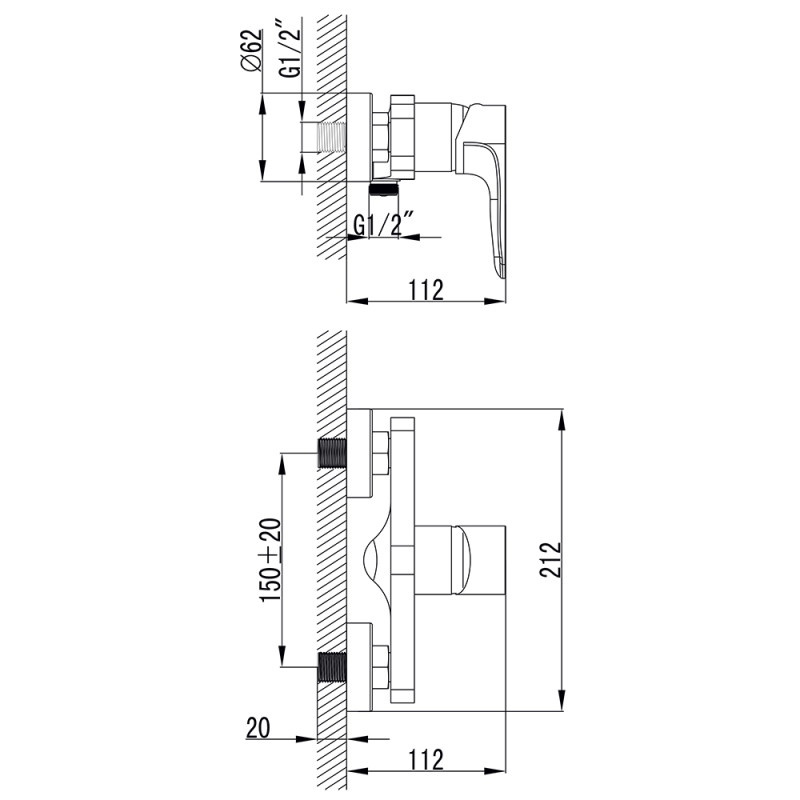 Corso Змішувач MAGGIORE Ø40 для душа 9608300 (BE-1D122C)