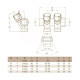 Carlo Poletti Колектор кутовий Ø1″ x 4 виходи x 3/4″ EK (червоні ручки) нікель (C324N12QR)