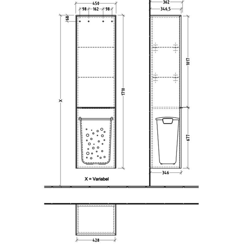 C59302VR SUBWAY 3.0Шафа, 1710х400, Графіт