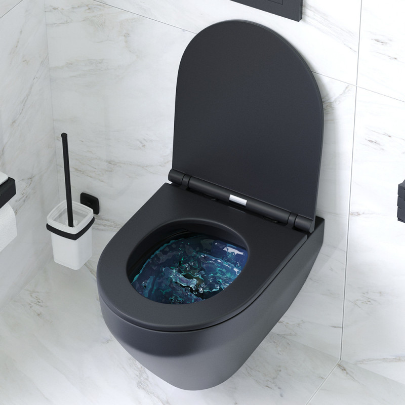 Підвісний унітаз FlashClean із сидінням мікроліфт, чорн мат AM.PM Spirit V2.0 C701700MBSC