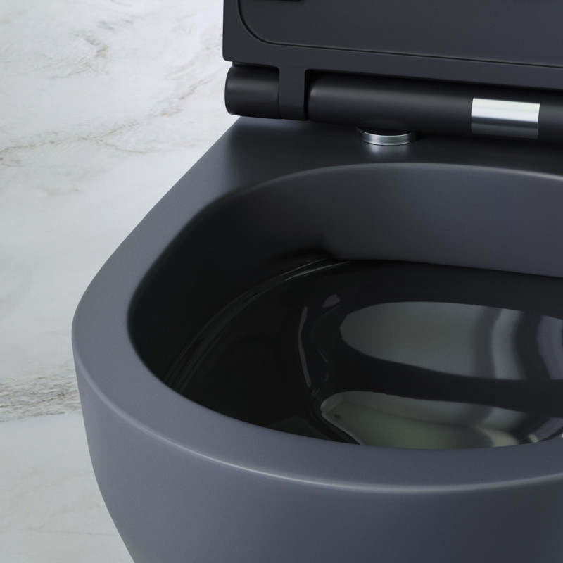 Підвісний унітаз FlashClean із сидінням мікроліфт, чорн мат AM.PM Spirit V2.0 C701700MBSC