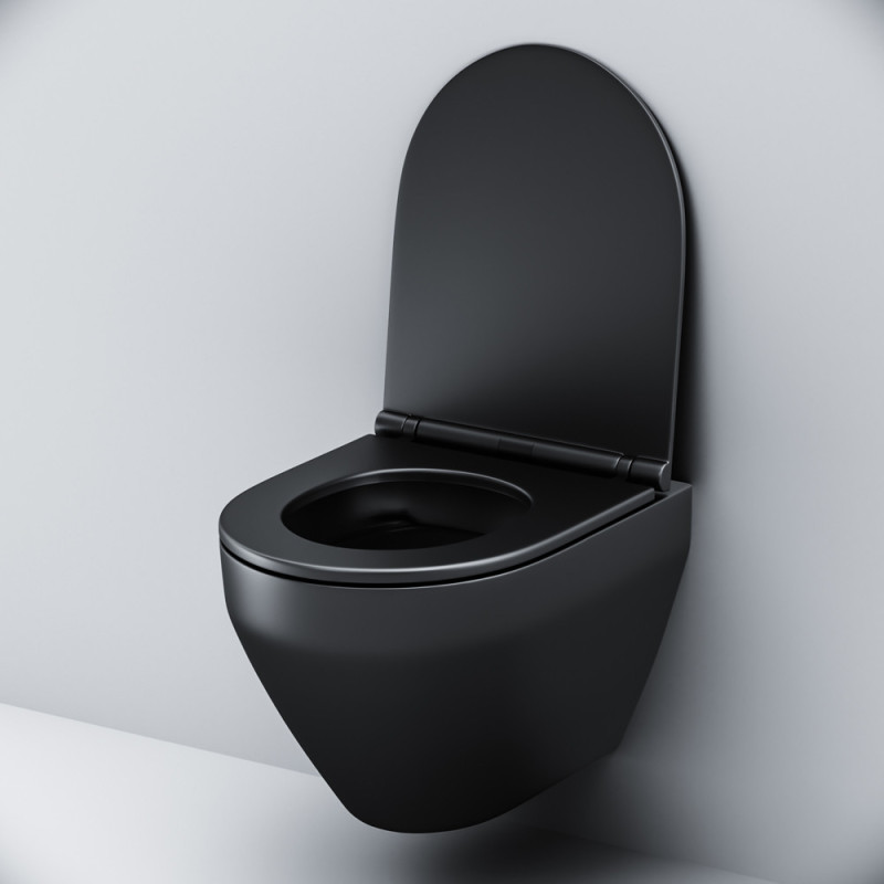 Підвісний унітаз FlashClean із сидінням мікроліфт, чорн мат AM.PM Spirit V2.0 C701700MBSC