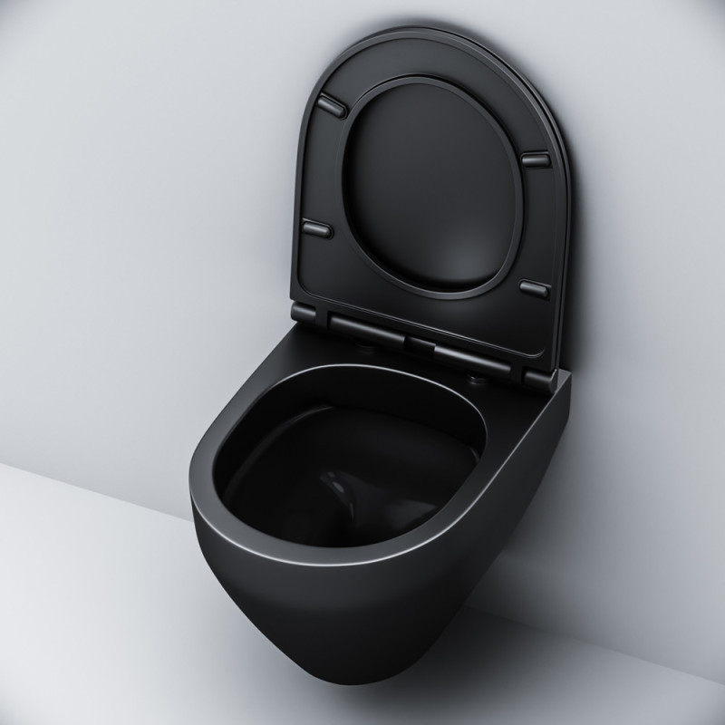 Підвісний унітаз FlashClean із сидінням мікроліфт, чорн мат AM.PM Spirit V2.0 C701700MBSC