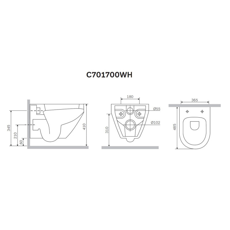 Унітаз підвісний FlashClean AM.PM Spirit 2.0 C701700WH