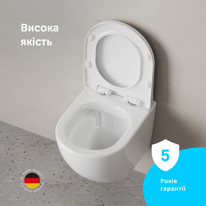 Унітаз підвісний безобідковий AM.PM X-Joy S з сидінням мікроліфт C85A1703SC