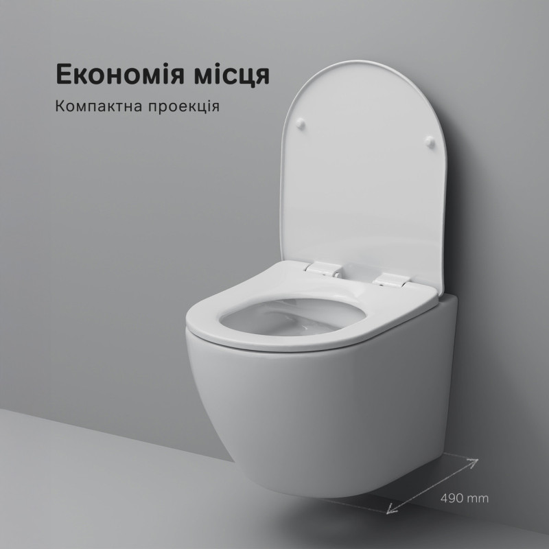 Унітаз підвісний безобідковий AM.PM X-Joy S з сидінням мікроліфт C85A1703SC
