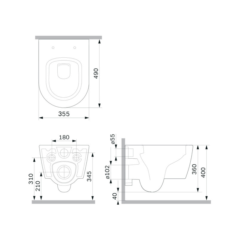 Унітаз підвісний Am.Pm Func , AquaSpin Rimless з сидінням Soft Close дюропласт CFA1902SC