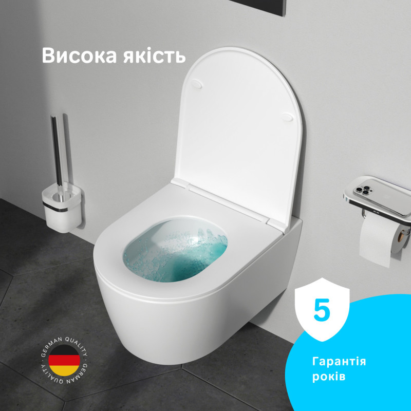Унітаз підвісний Am.Pm Func , AquaSpin Rimless з сидінням Soft Close дюропласт CFA1902SC