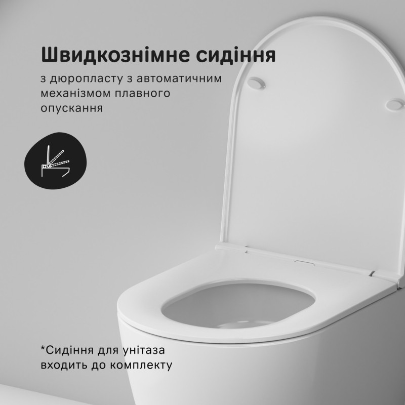 Унітаз підвісний Am.Pm Func , AquaSpin Rimless з сидінням Soft Close дюропласт CFA1902SC