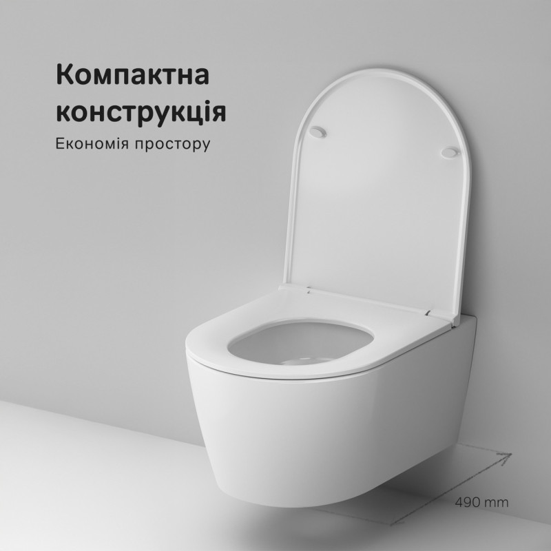 Унітаз підвісний Am.Pm Func , AquaSpin Rimless з сидінням Soft Close дюропласт CFA1902SC