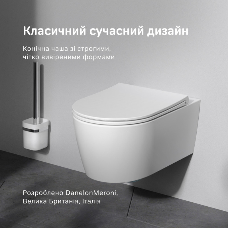 Унітаз підвісний Am.Pm Func , AquaSpin Rimless з сидінням Soft Close дюропласт, CFA1903SC