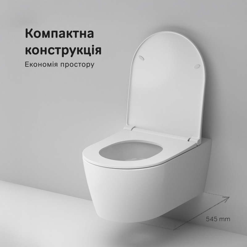Унітаз підвісний Am.Pm Func , AquaSpin Rimless з сидінням Soft Close дюропласт, CFA1903SC