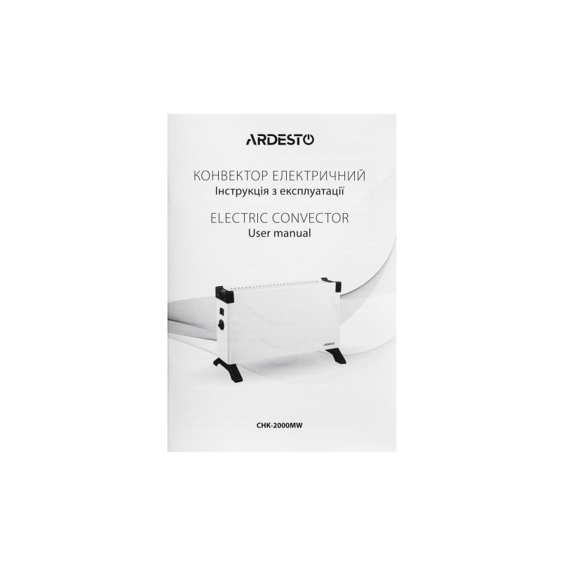 ARDESTO Конвектор, 20м2, 2000Вт, мех. упр-ння, відкритий нагрів. елемент, білий (CHK-2000MW)