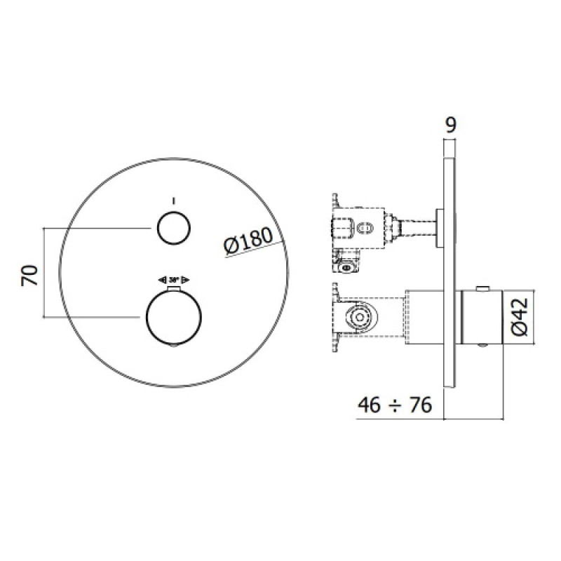 Paffoni Термостат для душу Compact box CPT 013 CR прихованного монтажу (1 функція), хром (CPT013CR)
