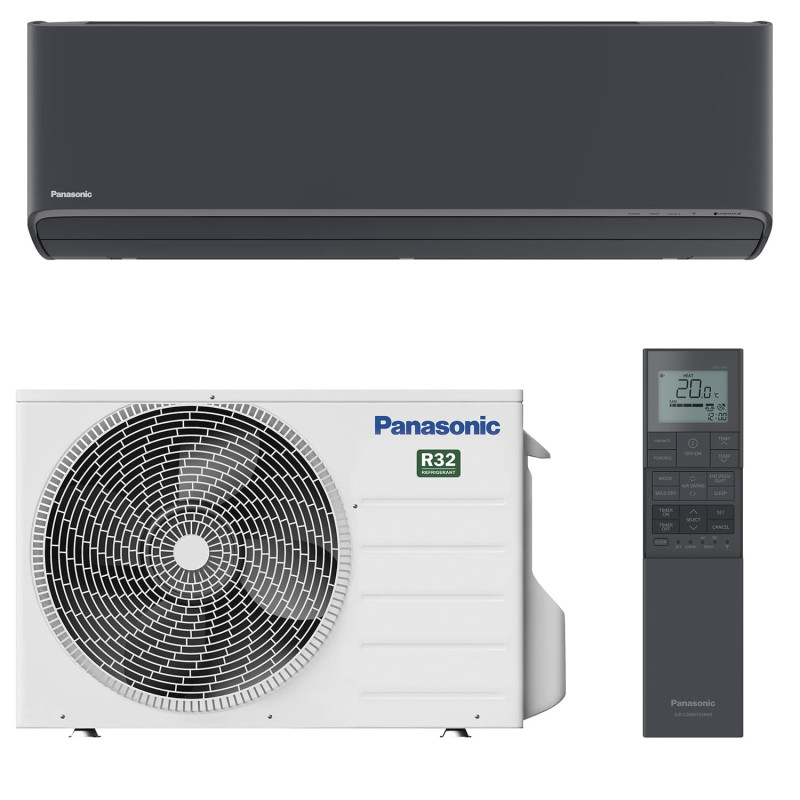 Panasonic Кондиціонер Etherea 42м2 інвертор 15000BTU 4.2кВт A++/A+ -20°С Wi-Fi R32 чорний (CS-XZ42ZKEW-H/CU-Z42ZKE)