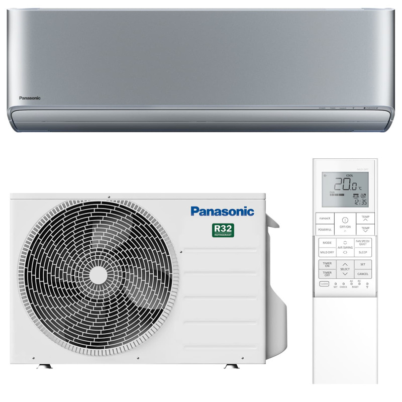 Panasonic Кондиціонер Etherea 52м2 інвертор 18000BTU 5.0кВт A+++/A++ -20°С Wi-Fi R32 сріблястий (CS-XZ50ZKEW/CU-Z50ZKE)
