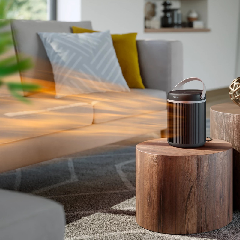 Тепловентилятор Philips Series 3000, 20м2, 2000Вт, електр. упр-ння, керамич.нагрів.елемент, Wi-Fi, темно-сірий (CX3120/01)