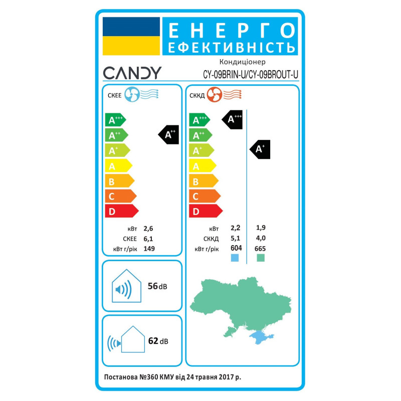 Candy Кондиціонер спліт-система Brezza CY-09BRIN-U/CY-09BROUT-U