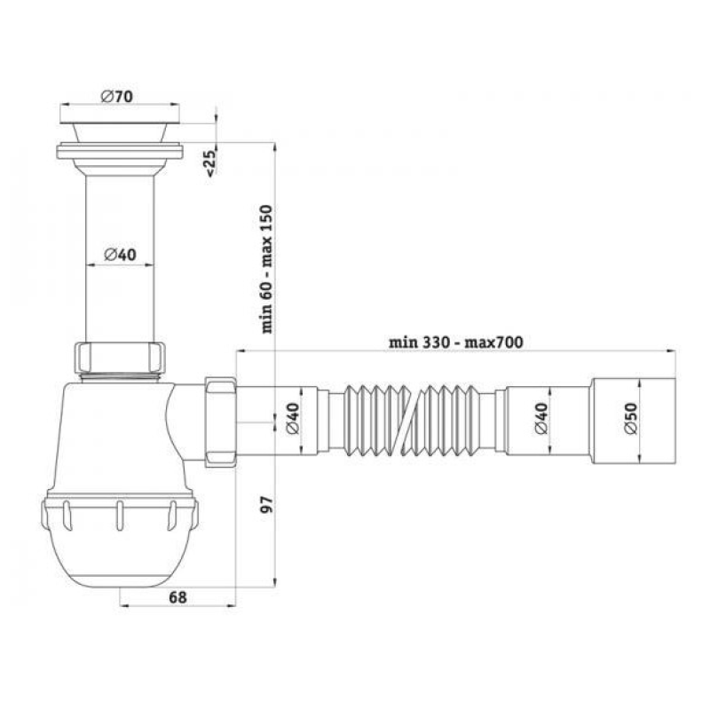 ANI PLAST сифон D0115VEU Сифон Ані 1 1/2