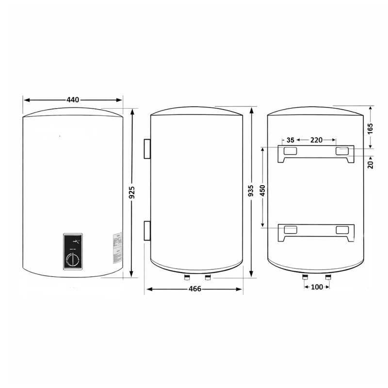 Водонагрівач електричний Thermo Alliance 100 л Black, вертикальний, сухий ТЕН 2,0 кВт D100V20J3(D)KВ SD00054756