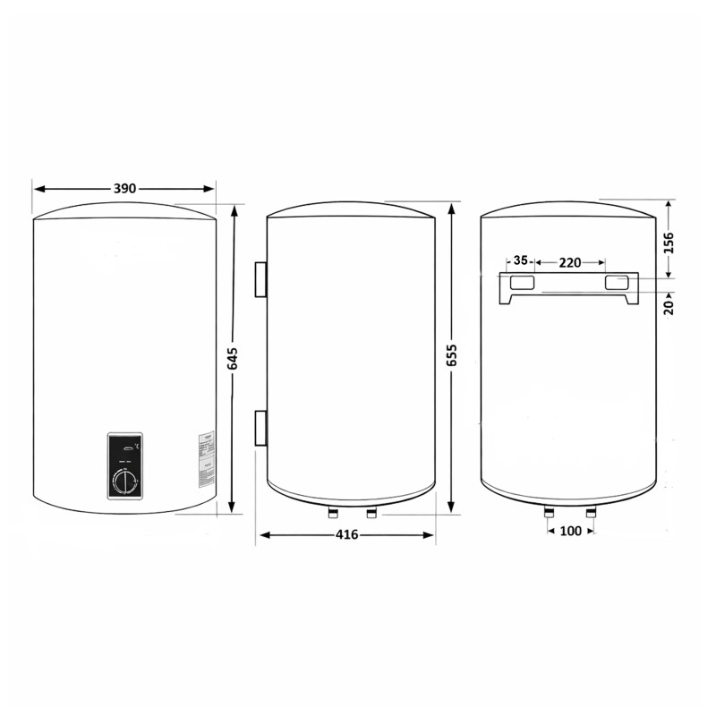 Водонагрівач електричний Thermo Alliance 50 л Black, вертикальний, сухий ТЕН 2,0 кВт D50V20J2(D)KВ SD00054754