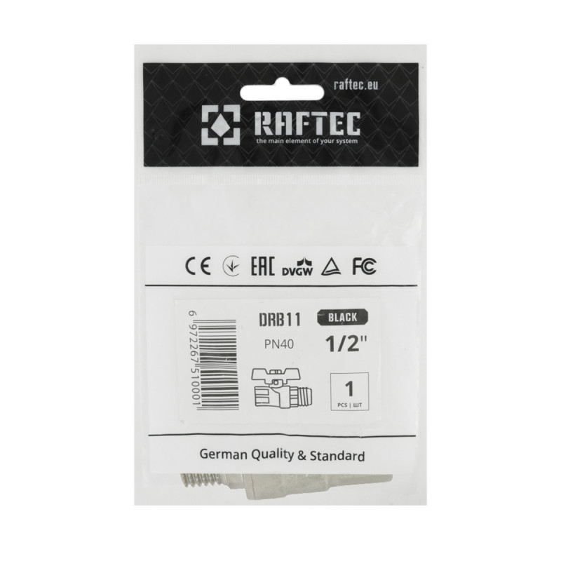 Raftec Кран кульовий BLACK PN40 ЗВ 1/2