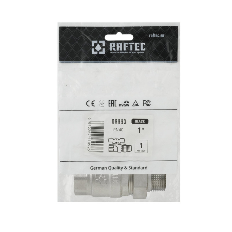 Raftec Кран кульовий з американкою BLACK PN40 ВЗ 1