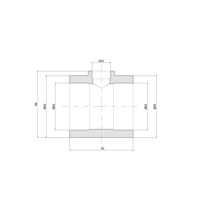 Трійник PPR Thermo Alliance 63х25х63 SD00029370