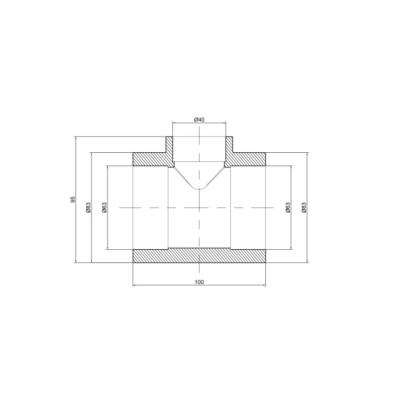 Трійник PPR Thermo Alliance 63х40х63 SD00029372