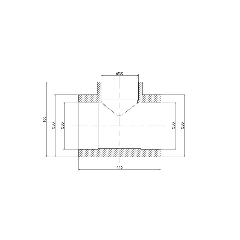 Трійник PPR Thermo Alliance 63х50х63 SD00029373