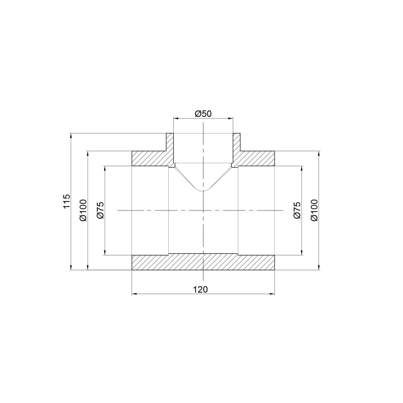 Трійник PPR Thermo Alliance 75х50х75 SD00029376