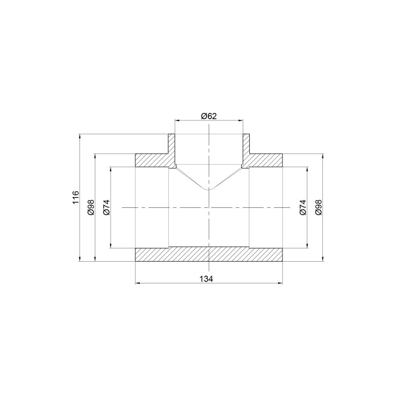 Трійник PPR Thermo Alliance 75х63х75 SD00029377