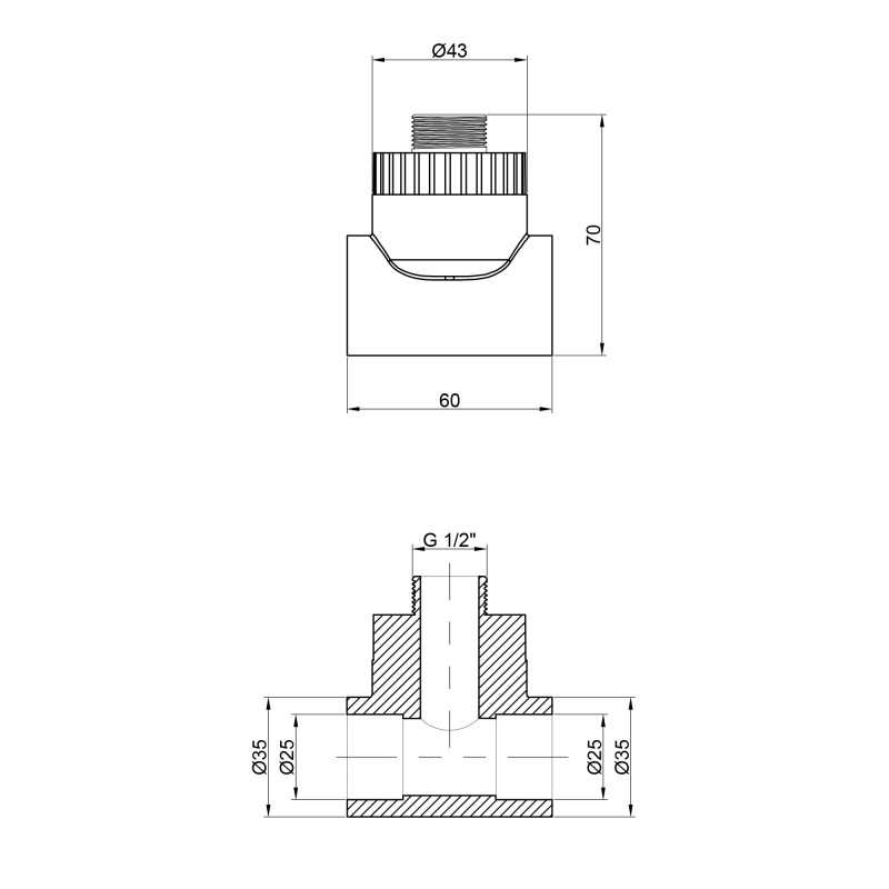 Трійник PPR Thermo Alliance 25х1/2