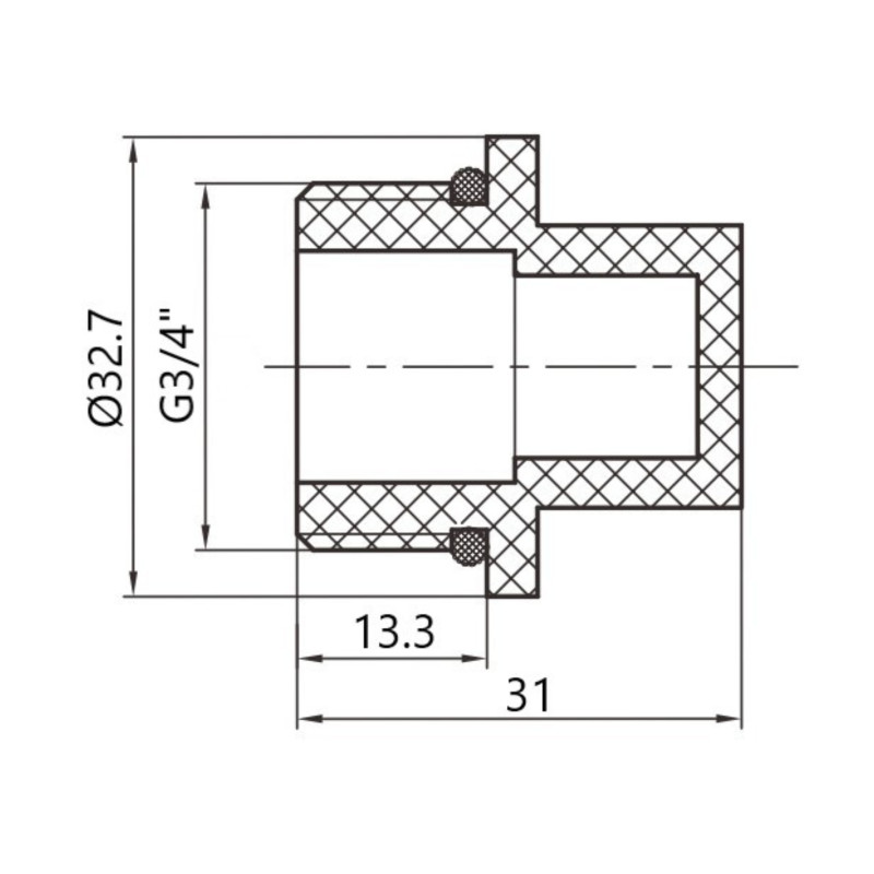 Заглушка PPR Thermo Alliance з різьбою 20х3/4