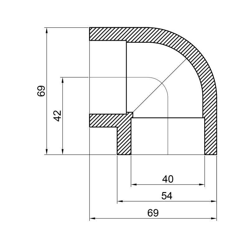 Кутик PPR Thermo Alliance 40, 90° SD00029410