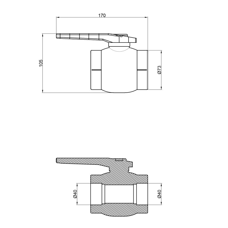 Кран кульовий PPR Thermo Alliance 40 SD00029245