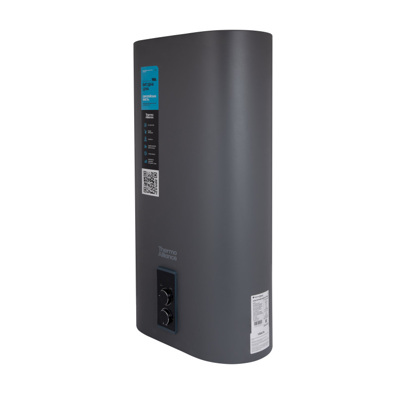 Водонагрівач електричний Thermo Alliance 50 л, Grey, плоский вертикальний, сухий ТЕН 2 кВт (0,8+1,2) DT50V20GPDD2G SD00055141