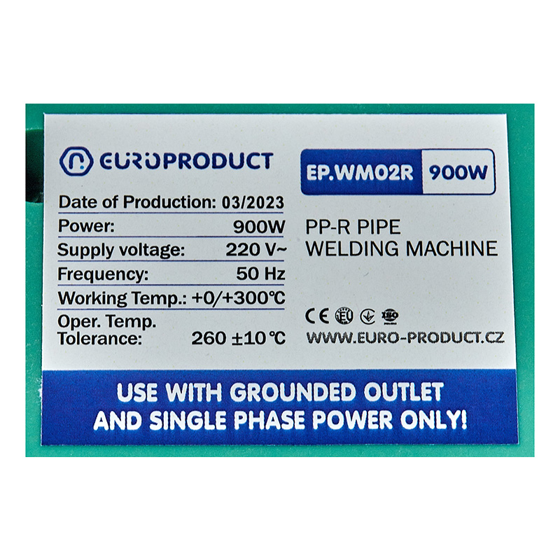 Паяльник Europroduct EP.WM02R для PPR труб (круглые насадки) 20/32mm (EP6092)