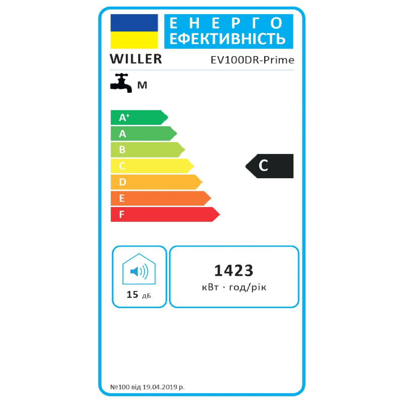 WILLER Бойлер 100 л. EV100DR-Prime вертикальний
