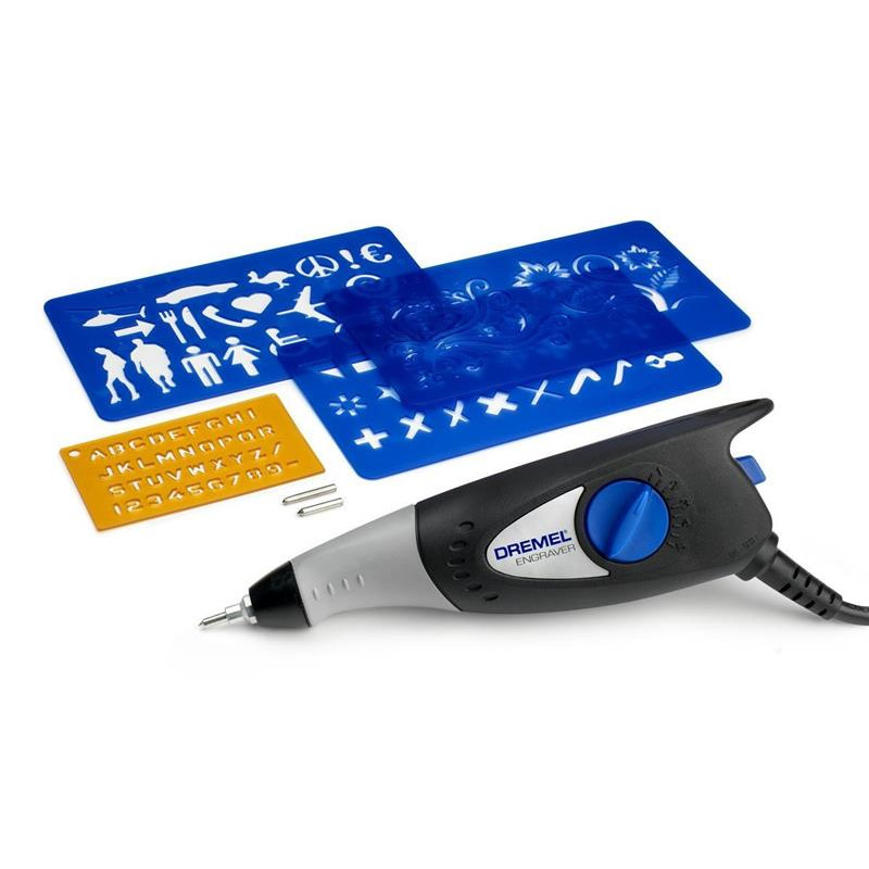 Dremel Шліфмашина шліфувально-гравірувальна 290-3/4 Engraver 35Вт 6000об·хв +3 насадки і 4 трафарети 0.31кг (F0130290JP)