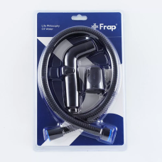 Frap F021-6 комплект лійка гігієнічна (регул. тиску) + шланг блістер (чорна) {30/1}
