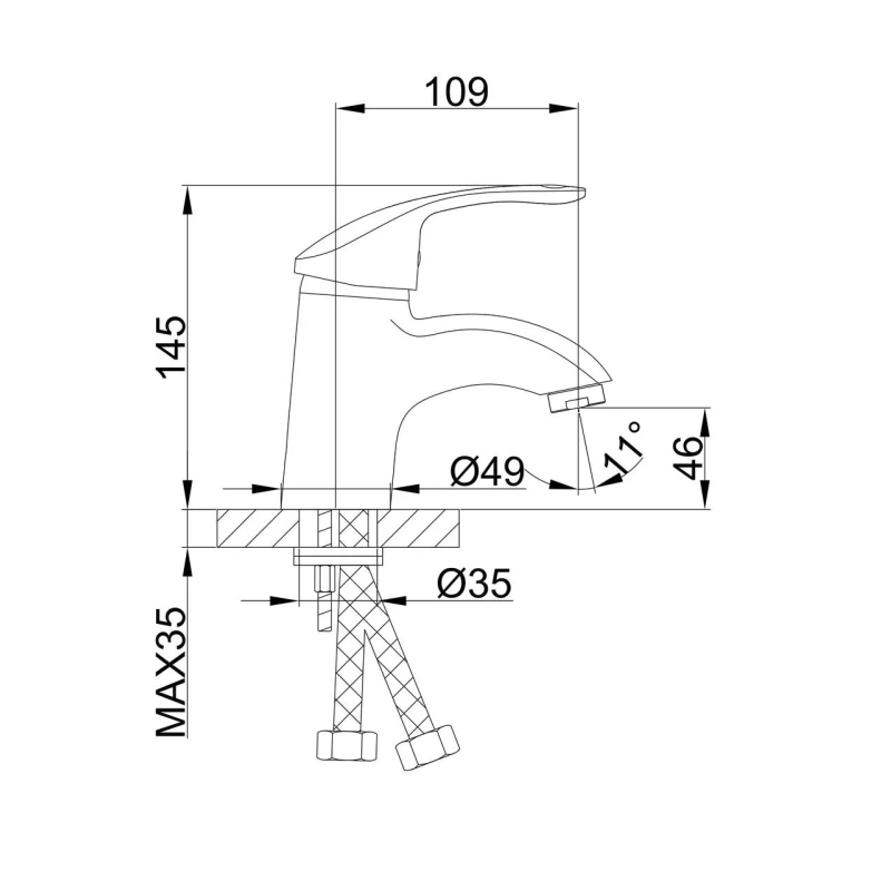 Frap Змішувач для умивальника F1021, хром