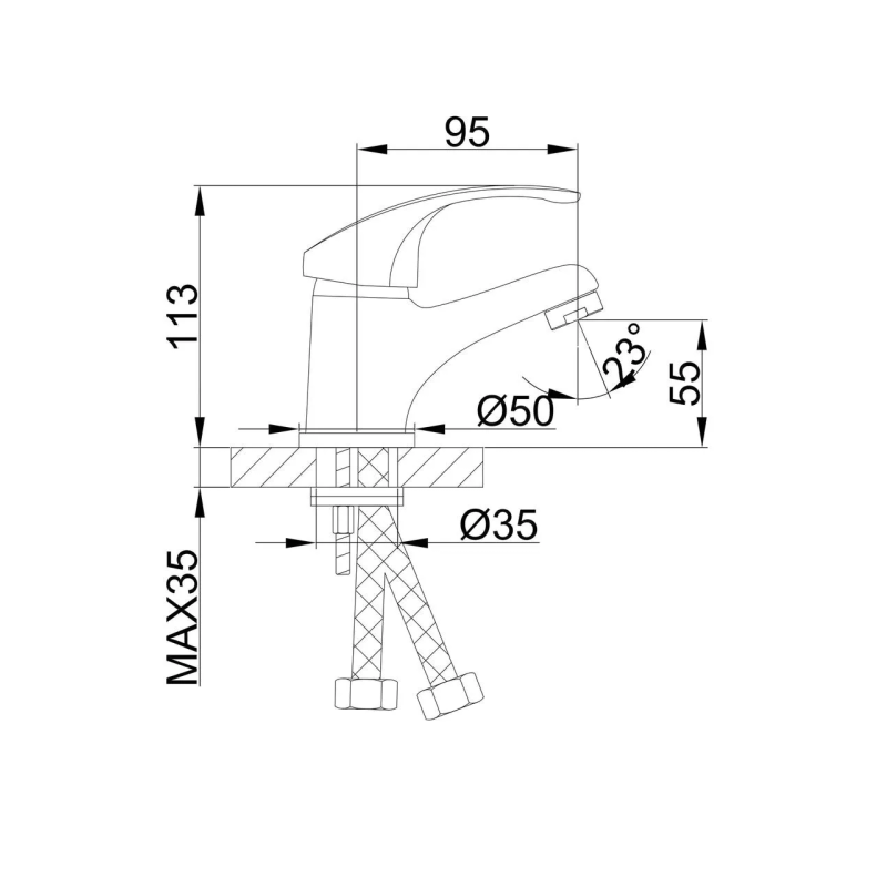 Frap Змішувач для умивальника F1036, хром