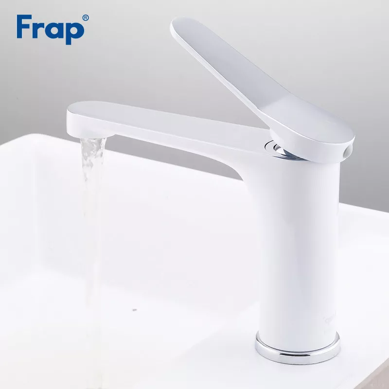 Frap Змішувач для умивальника F1045, білий/хром
