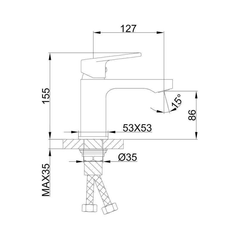 Frap Змішувач для умивальника F1046, хром