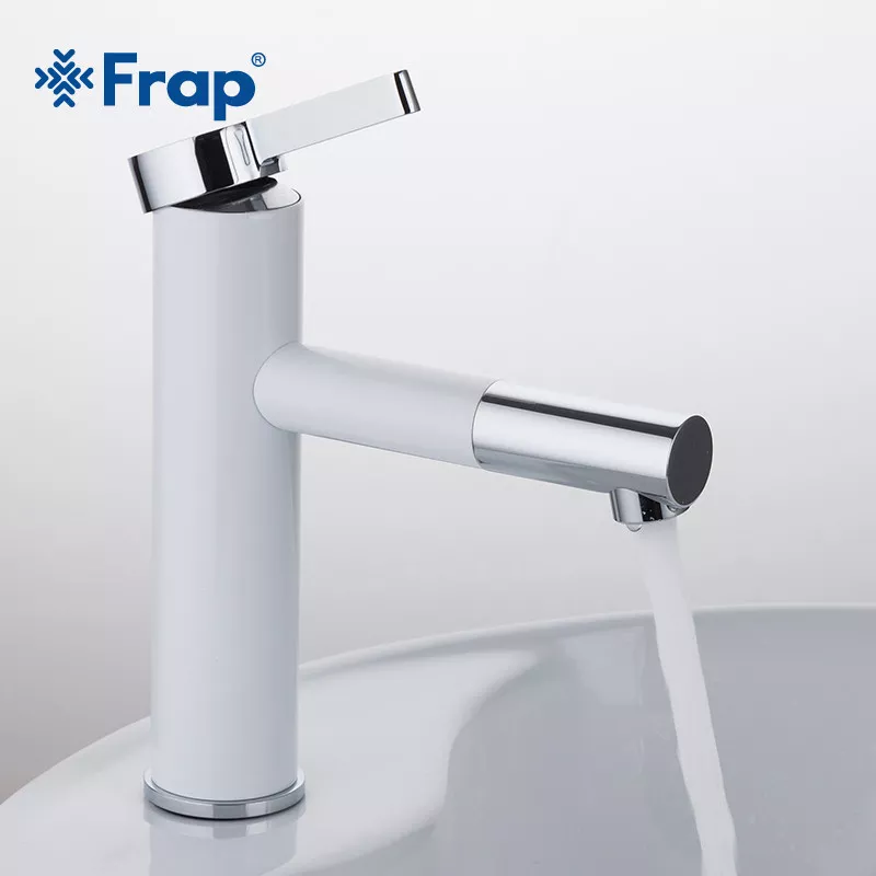 Frap Змішувач для умивальника F1052-14 високий, білий/хром