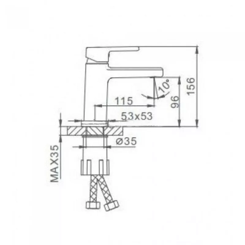 Frap Змішувач для умивальника F1060, хром