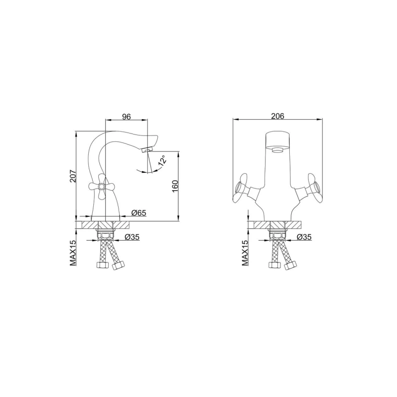 Frap Змішувач для умивальника F10731-B, хром