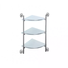 Frap Скляна полиця кутова F1907-3, 3-х ярусна, 290х290 мм